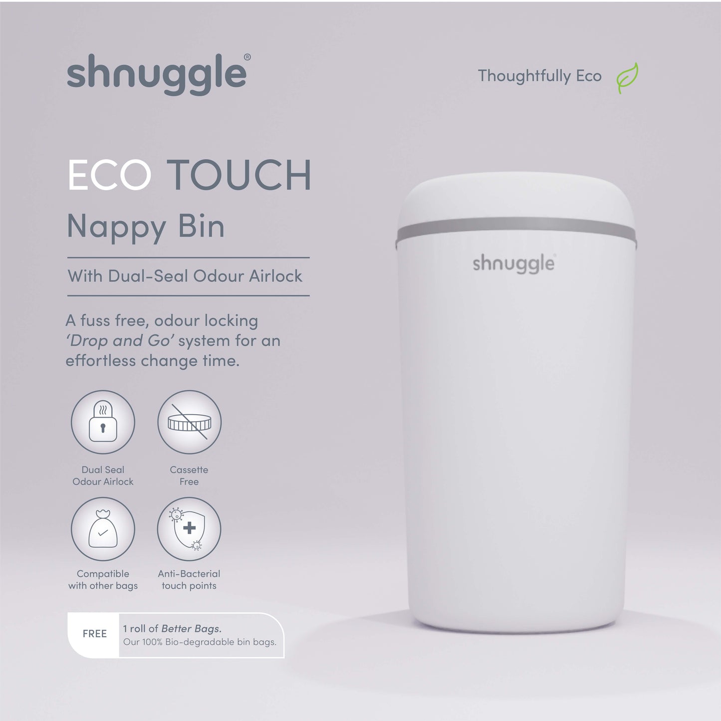 Shnuggle Change Time Eco-Touch Nappy Bin