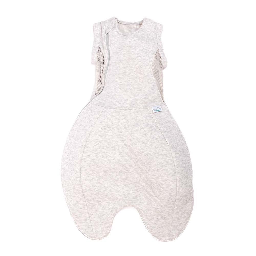 Purflo Swaddle To Sleep Bag 0.5 Tog Minimal Grey 0-4M
