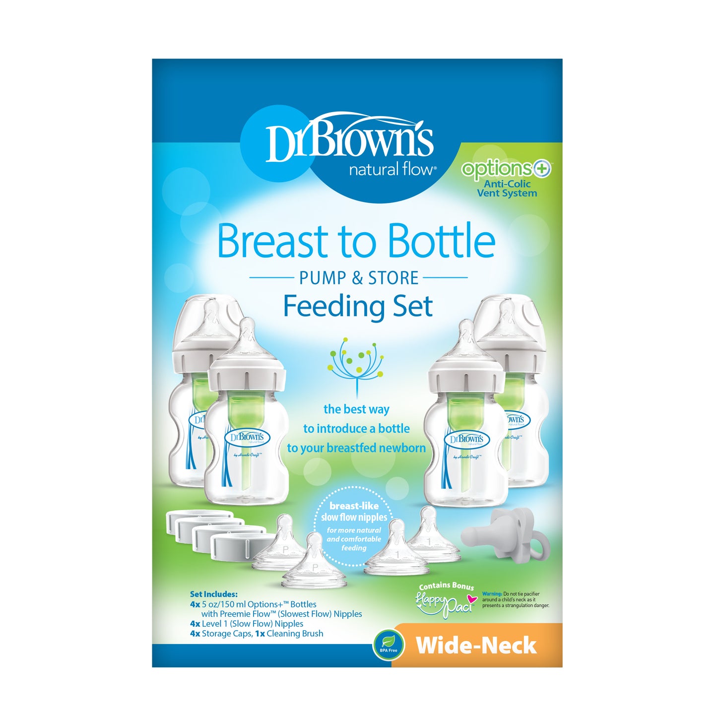 Dr Brown's Options+ Breast To Bottle Slow Flow Set