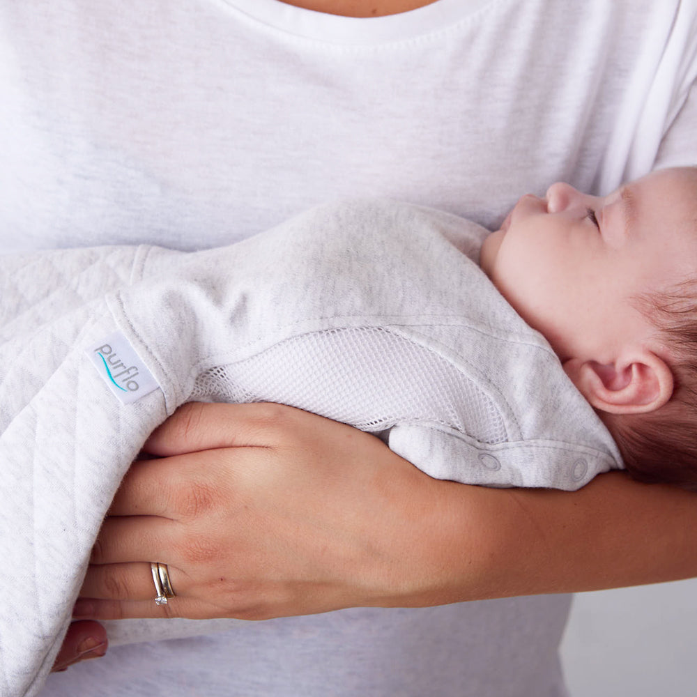 Purflo Swaddle To Sleep Bag 2.5 Tog Minimal Grey 0-4M