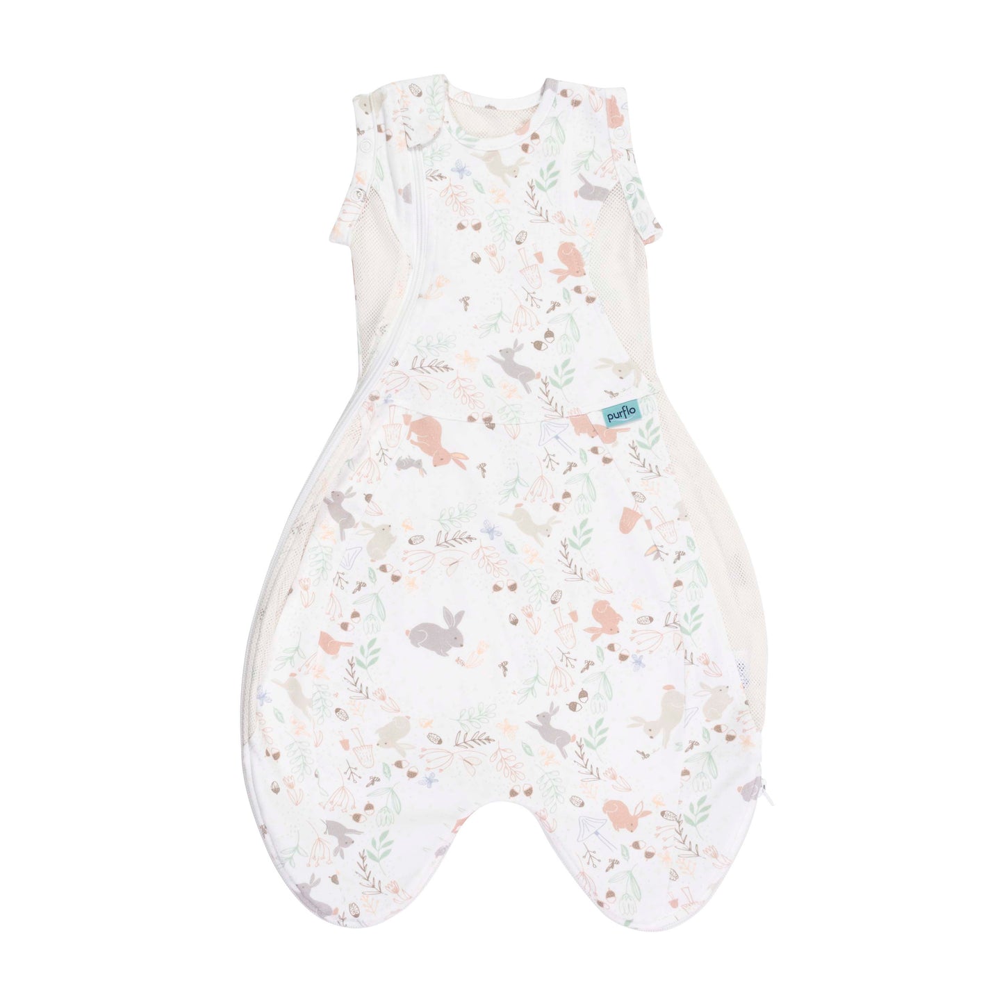Purflo Swaddle To Sleep Bag 0.5 Tog Minimal Grey 0-4M