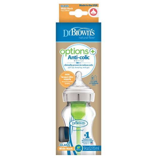 Dr Brown's Options+ Bottle Glass 270Ml Wide Neck X1