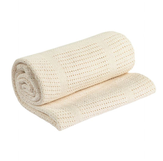 Baby Basics Cellular Blanket Pram Size Cream